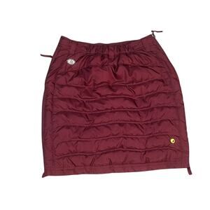 Skhoop Quilter Puffer Down Filled Winter Snow Skirt Maroon Side Zip Pocket Small